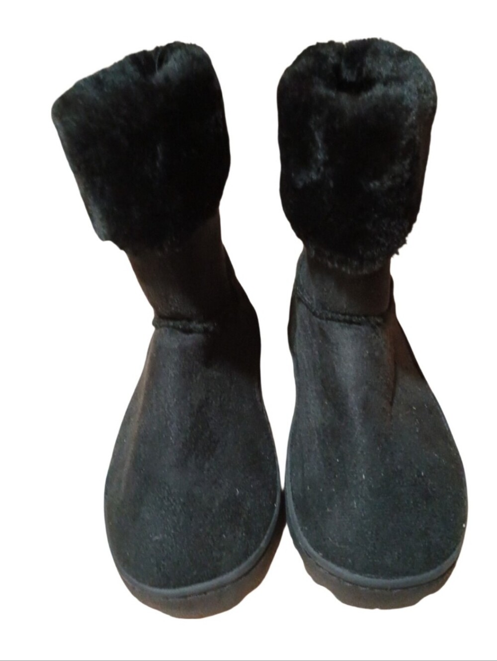 Charles Albert Black Faux Fur Cuff Boots NWT
